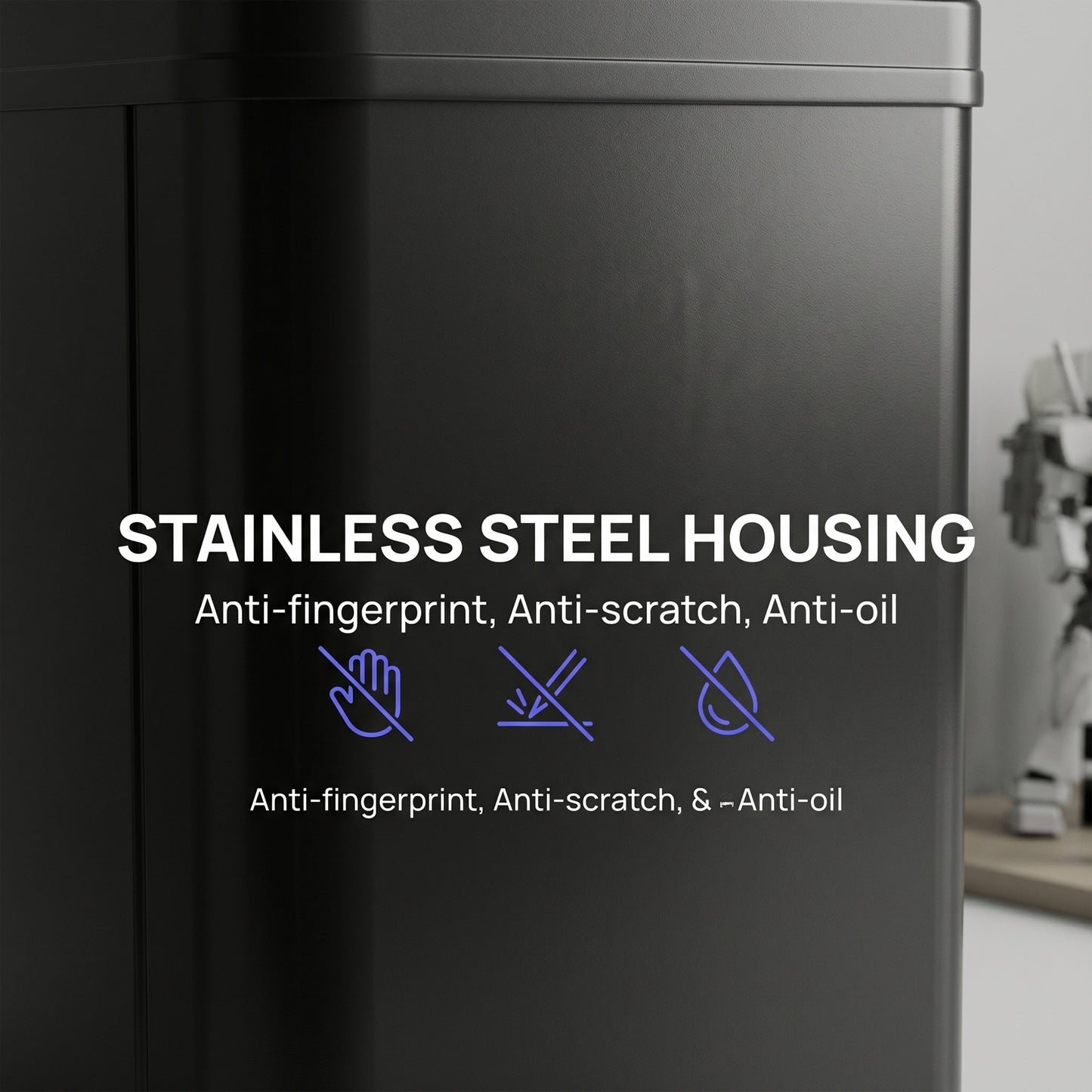 HOMCOM 40L Sensor Bin with Soft-Close Lid, Stainless Steel Automatic Touchless Motion Sensor Kitchen Bin, Black