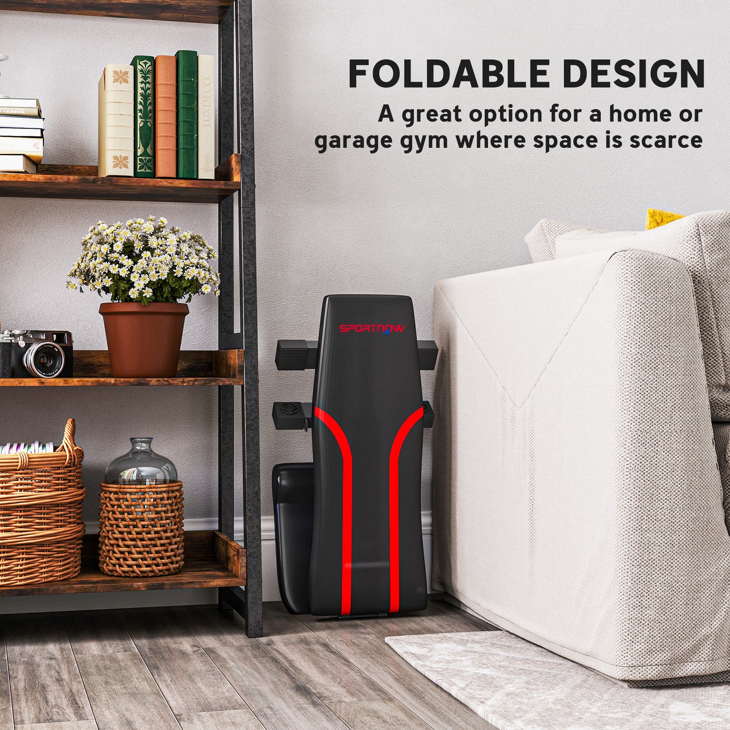 SPORTNOW Foldable Weight Bench, Adjustable Incline/Flat with 6-Level Backrest, 4-Level Seat, Leg Extension for Home Gym Full Body Training, Black