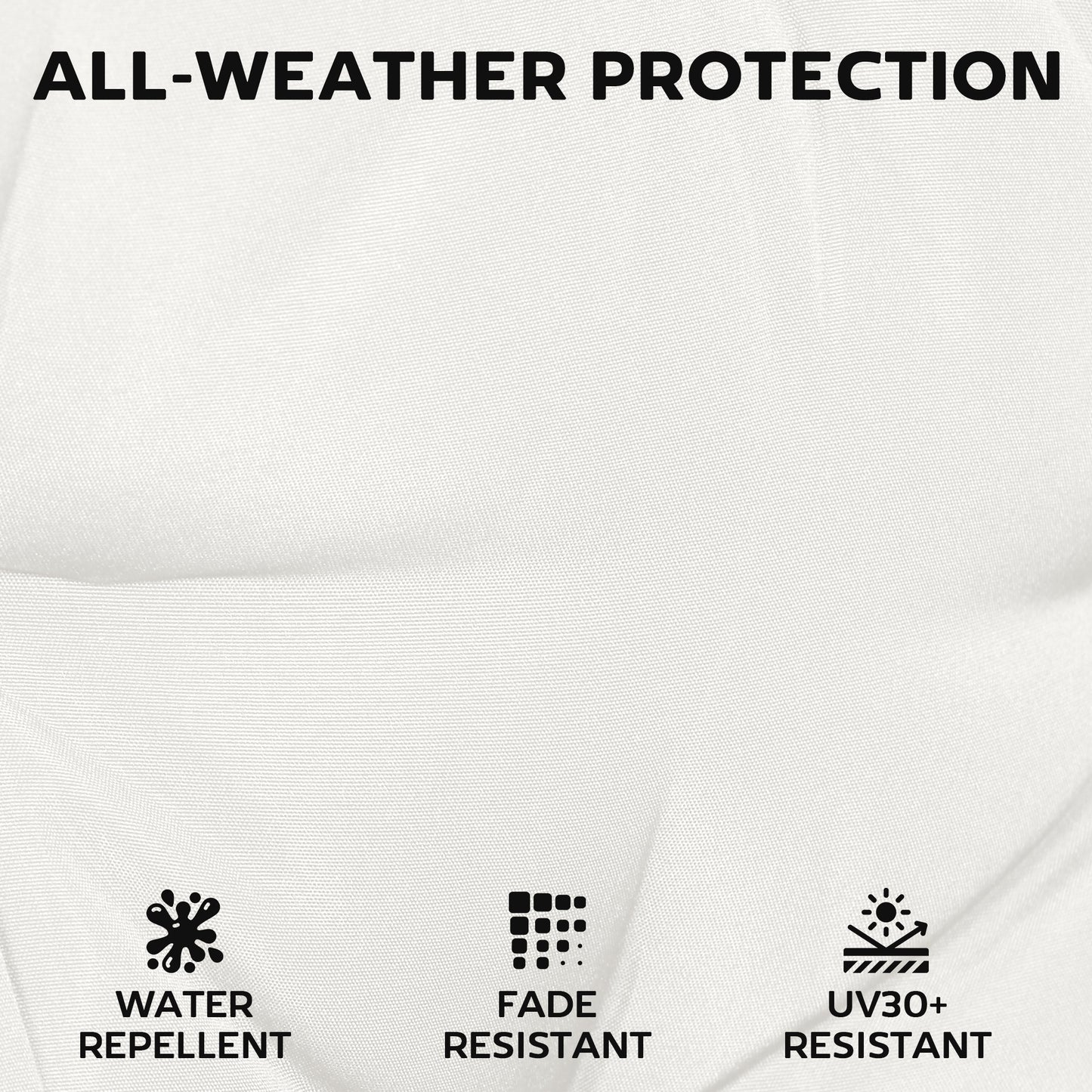 Outsunny Outdoor Seat Cushions Set of 2 with Ties, Waterproof Garden Seat Pads, Cream White