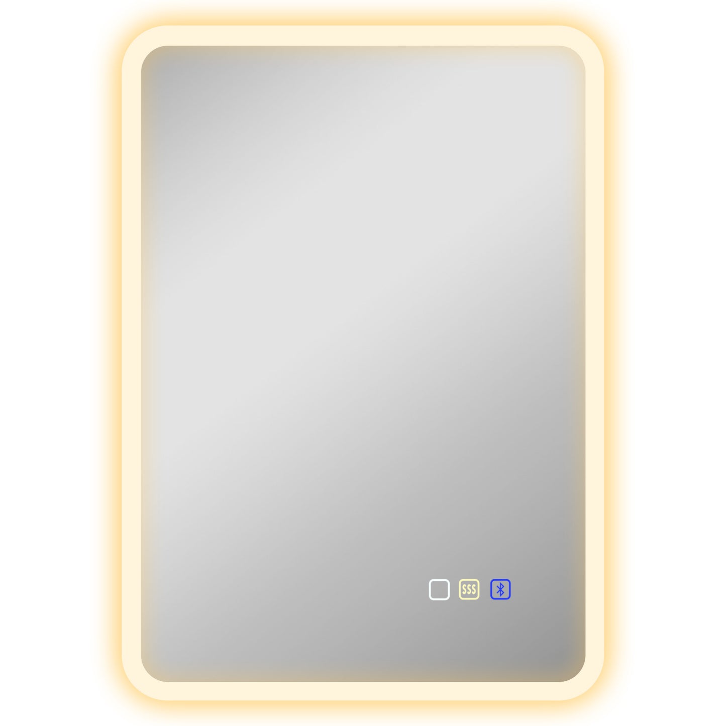 HOMCOM 50 x 70 cm Backlit Illuminated Bathroom Mirror with LED Lights and Bluetooth - Silver Tone