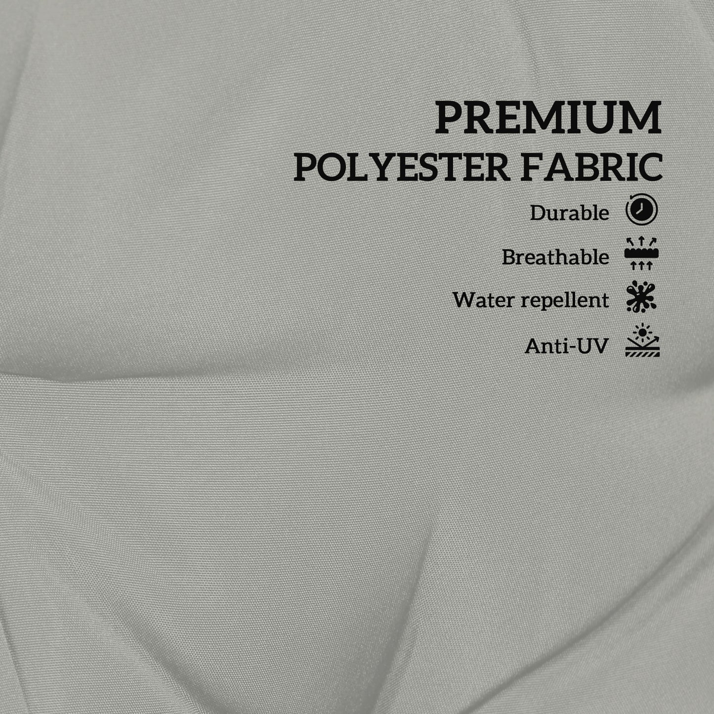 Outsunny Set of 2 Garden Chair Cushions with Backrest for Sunbeds, Rocking Chairs, Loungers, Indoor/Outdoor Use, Light Grey