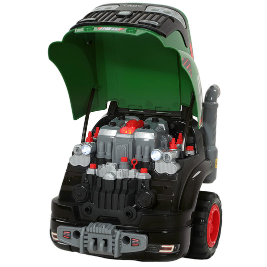 AIYAPLAY Kids Truck Engine Toy, Toy Steering Wheel with Spray, Lights and Sounds, Educational Gifts for 3-6 Years, Green