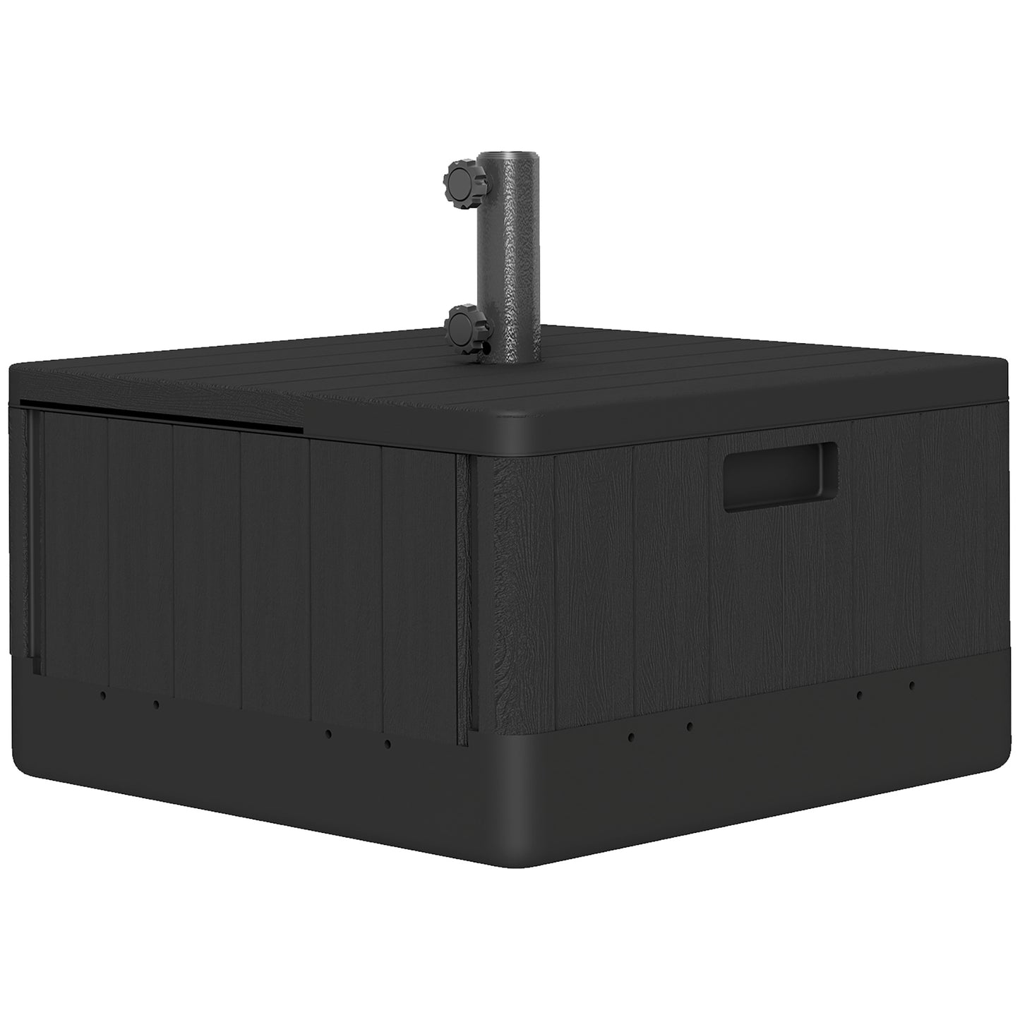 Outsunny Garden Parasol Base with Wheels, Handles, 80kg Stand/50kg Water Fill, Black