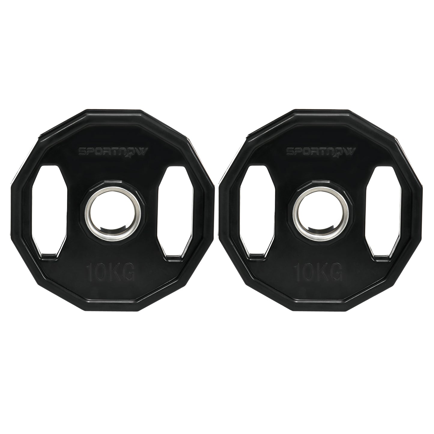 SPORTNOW Olympic Weight Plates Set, Metal & Rubber Bumper Discs, 2"/5cm Holes, Home Gym Lifting Training, 2 x 10kg, Black