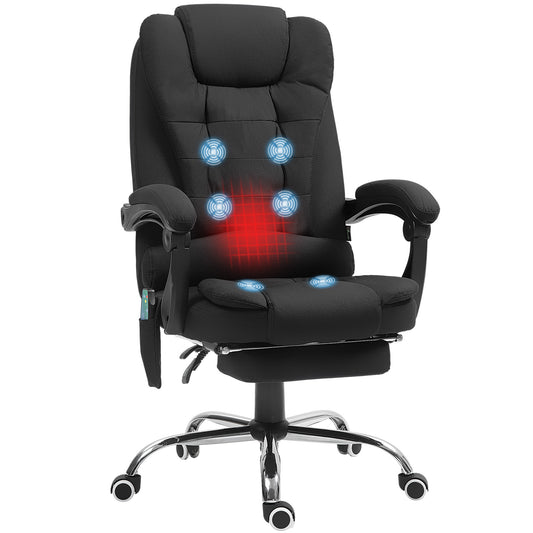 Vinsetto Heated 6 Points Vibration Massage Executive Office Chair, Black