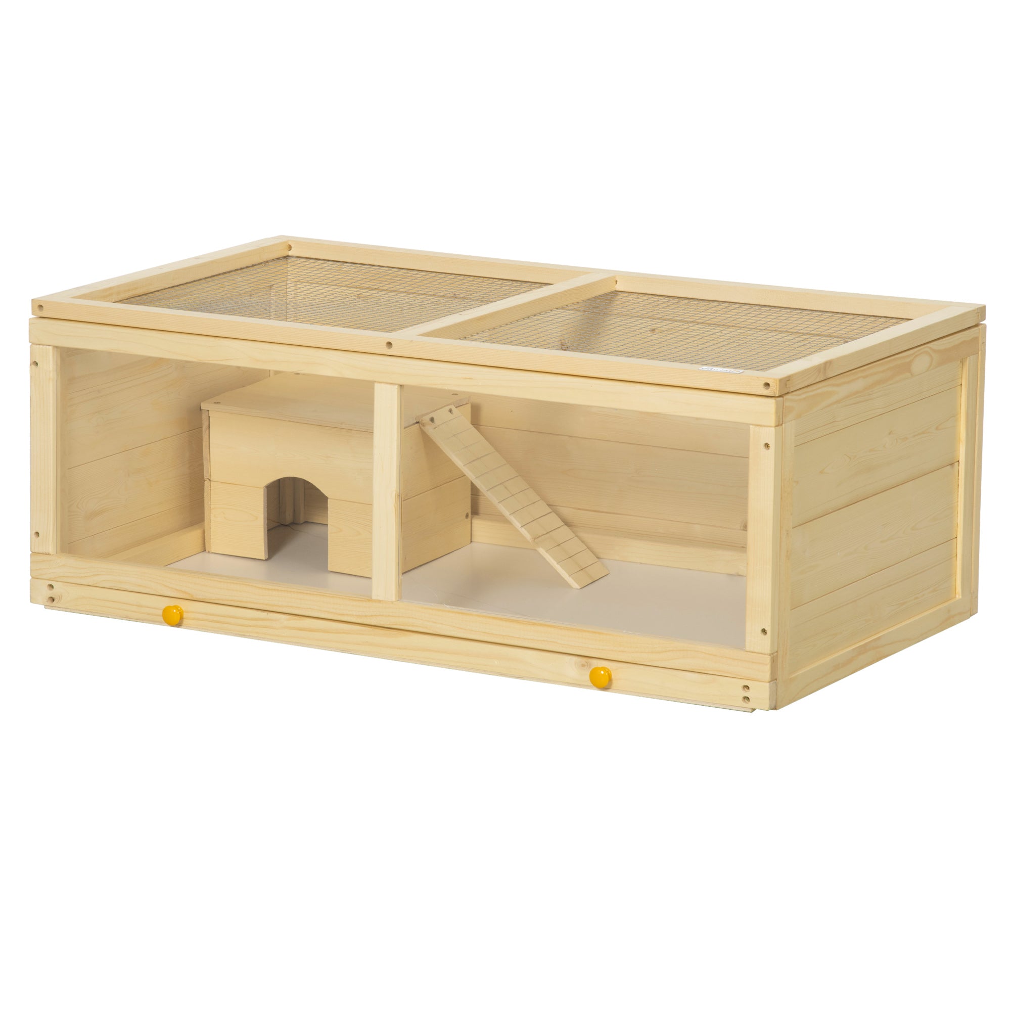 PawHut Wooden Hamster Cage with Sliding Tray, Openable Top, Hut for Sy ... - Hamster Hut Systems For Sale