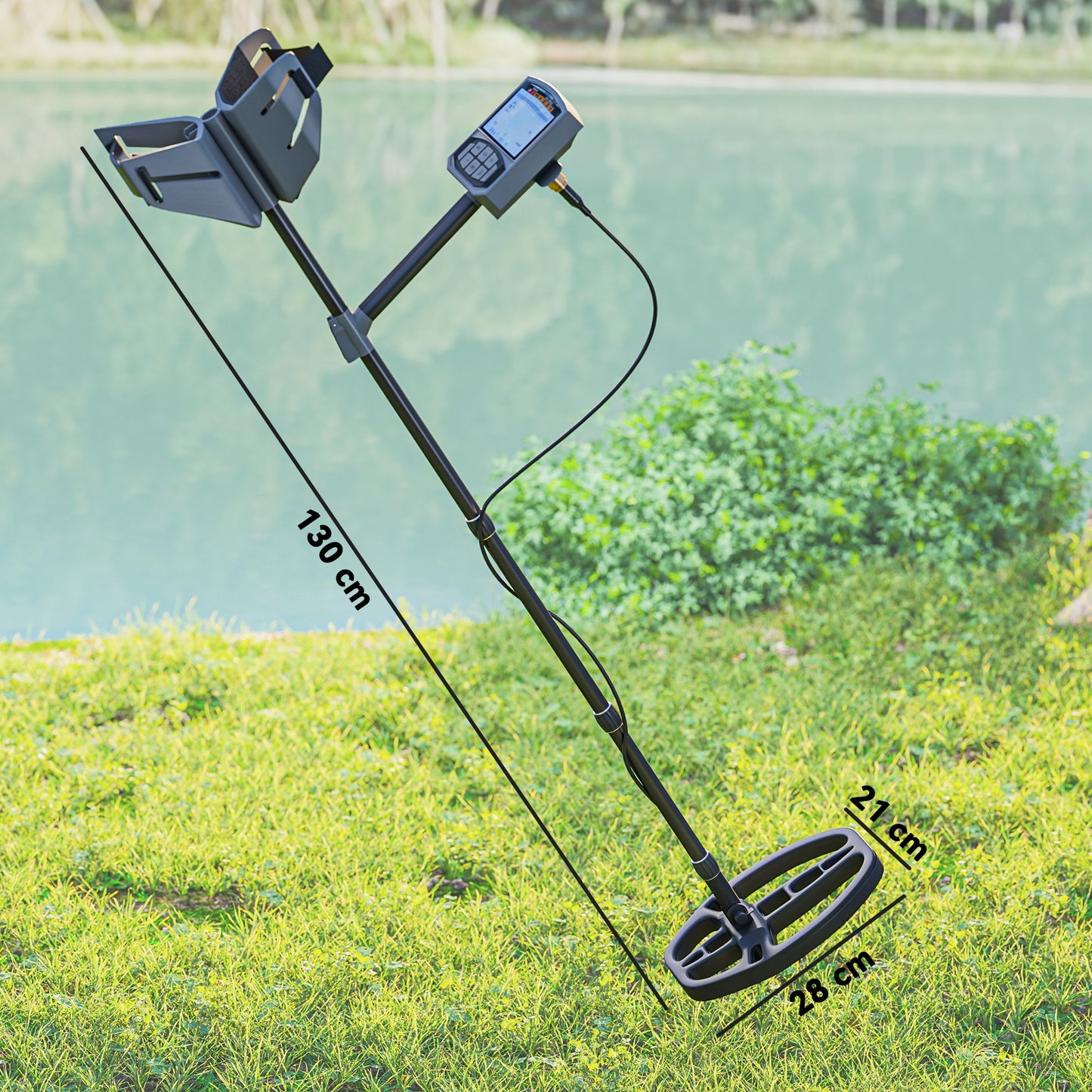 Outsunny Metal Detector for Adults & Beginners, High Accuracy, IP68 Waterproof Coil, 5 Modes, LCD Display