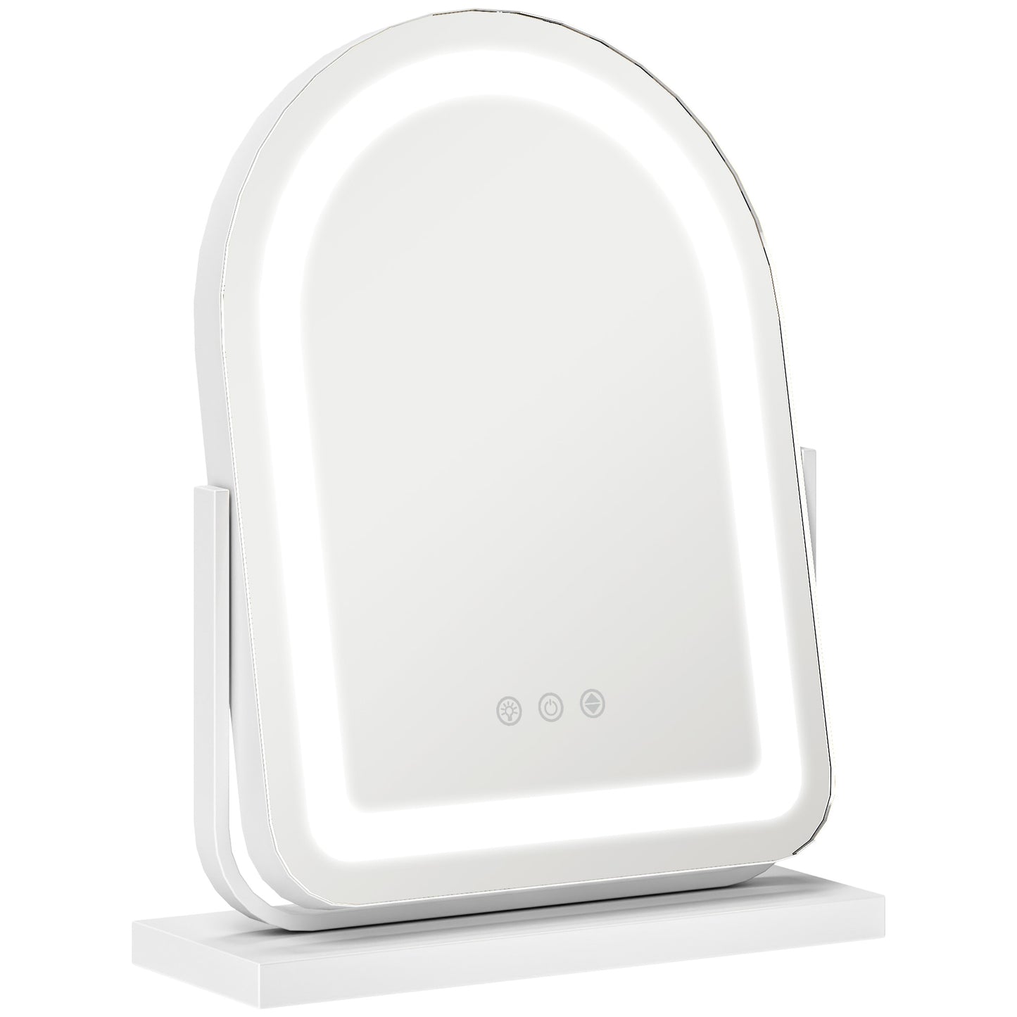 HOMCOM LED Vanity Mirror, Lighted Makeup Mirror with 3 Colour Modes, Touch Screen, White