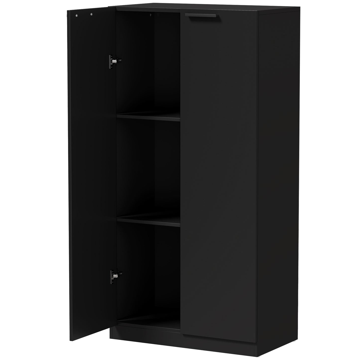HOMCOM 120 cm Tall Storage Cabinet Cupboard, 3-Tier File Organiser Wooden Filing Cabinet, Black