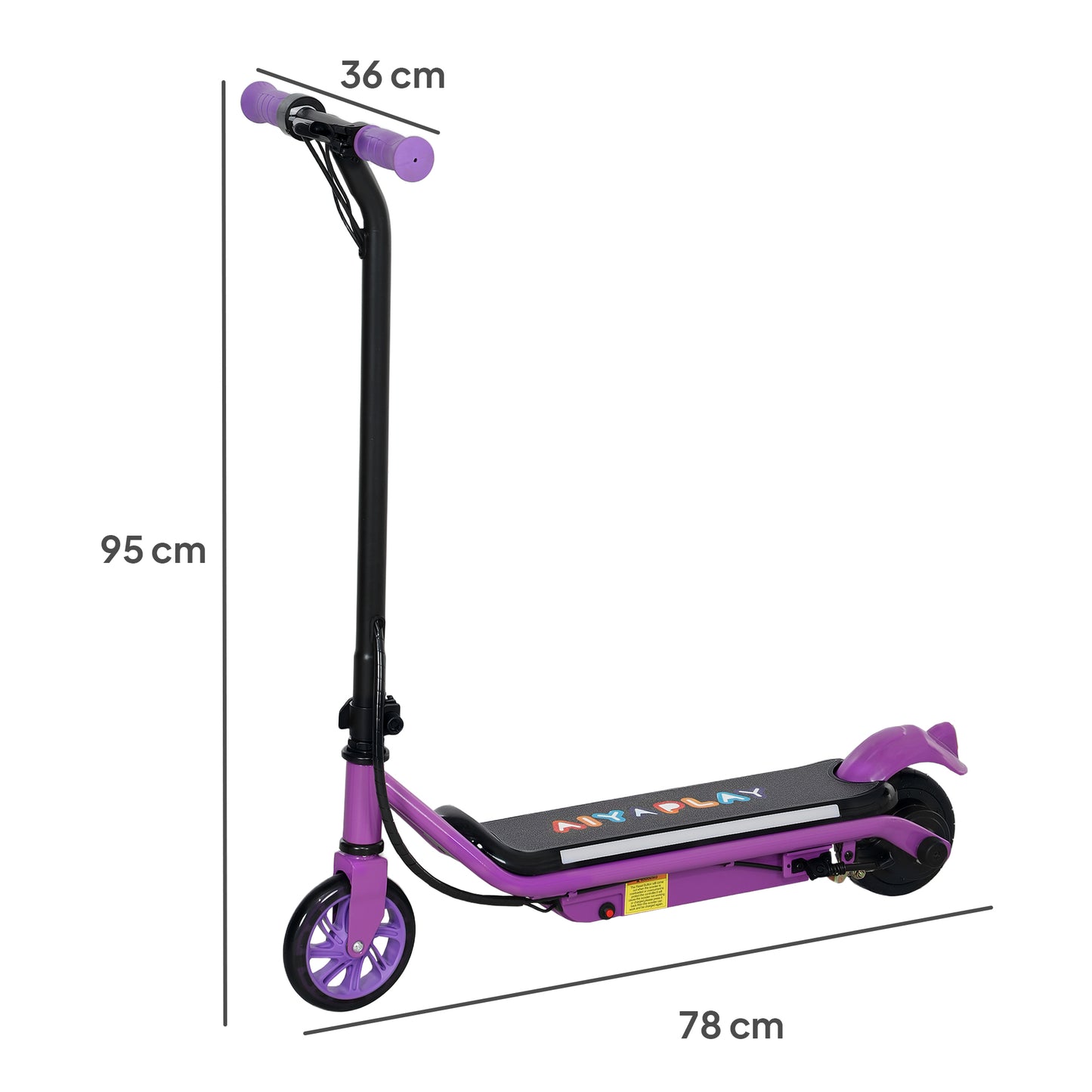 AIYAPLAY Electric Scooter for Kids 6-14, Dual Brakes, Flash Wheel, Colorful Light, Up to 12 KM/H & 10 KM, Purple
