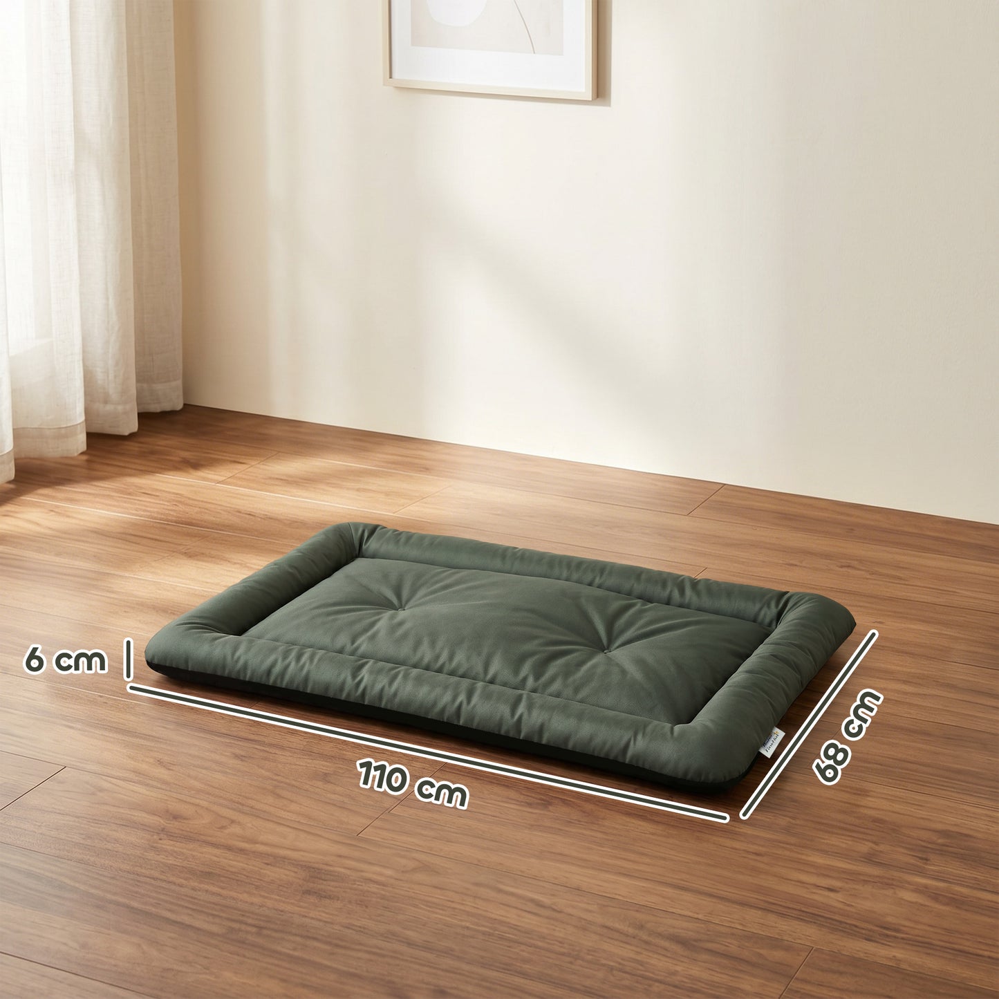 PawHut Waterproof Dog Bed, Foldable Pet Bed with Anti-Slip Bottom, Machine Washable for Medium and Large Dogs, 110 x 68 x 6 cm