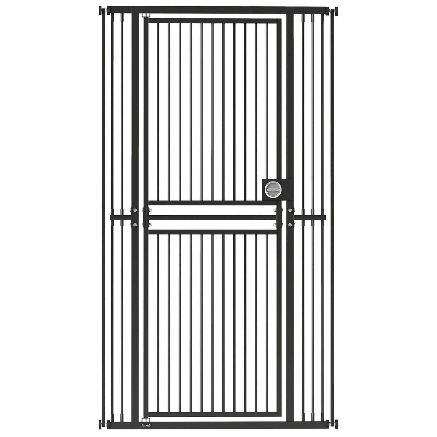 PawHut 180cm Extra Tall Cat Gate, Adjustable Pet Gate with 74-100 cm Wide, Pressure Fit, Pull-Ring Latch, Black