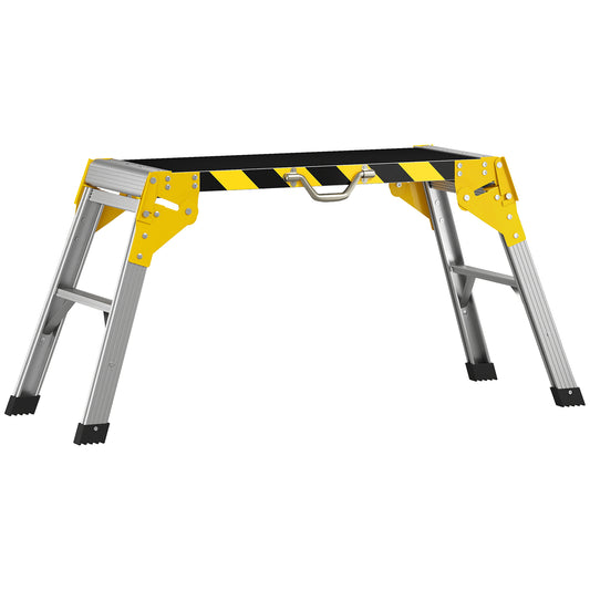 HOMCOM Work Bench, Foldable Aluminium Alloy Tool Stand with Handle, Non Slip, 150 kg, 110 x 32 x 50 cm