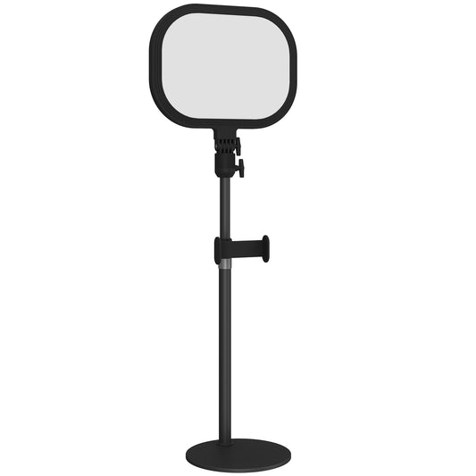 HOMCOM Selfie Light for Video Conference Lighting, Dimmable Desk Lamp with Phone Holder, 5 Colours, 10 Brightness Levels, Memory Function, Black
