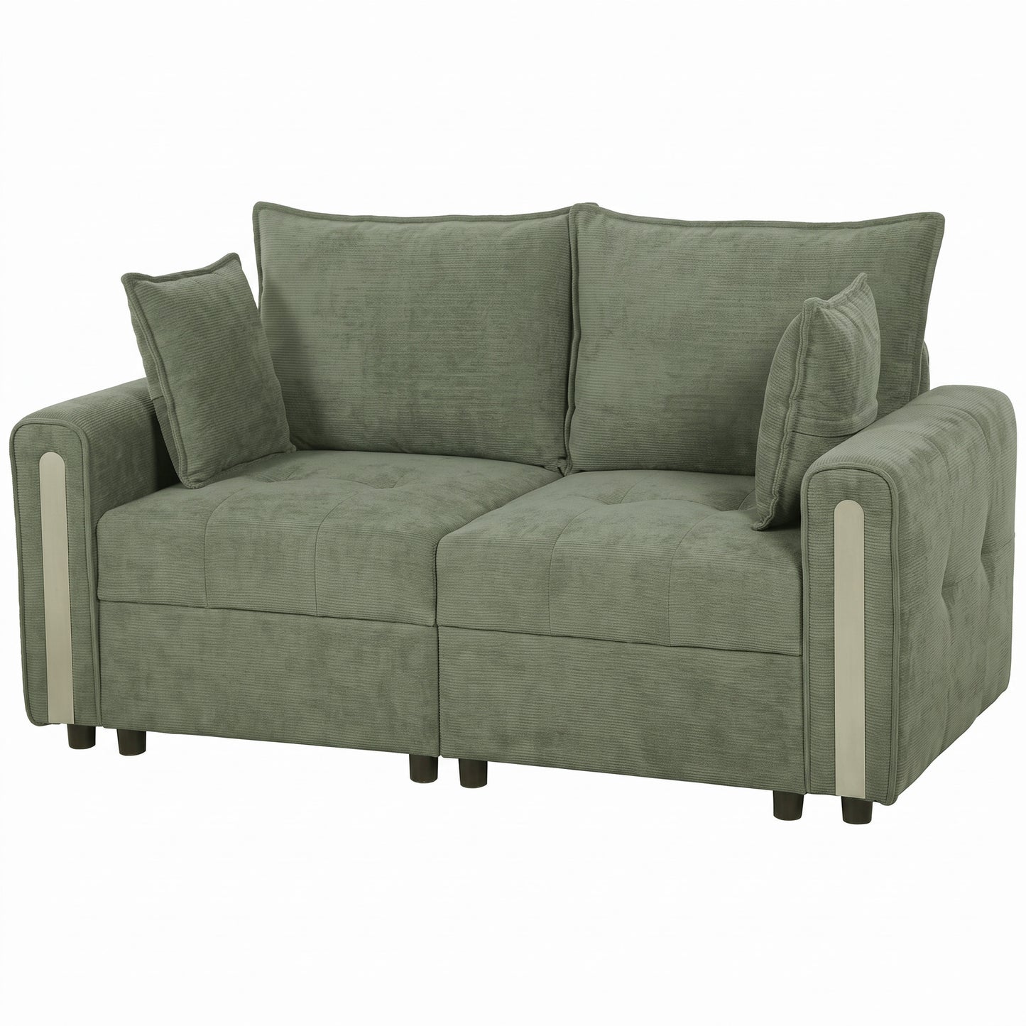 HOMCOM 2 Seater Sofa with Lift-Up Storage, 168 cm Comfy Velvet Small Couch with Wide Deep Seat, Dark Green