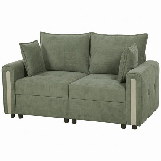 HOMCOM 2 Seater Sofa with Lift-Up Storage, 168 cm Comfy Velvet Small Couch with Wide Deep Seat, Dark Green
