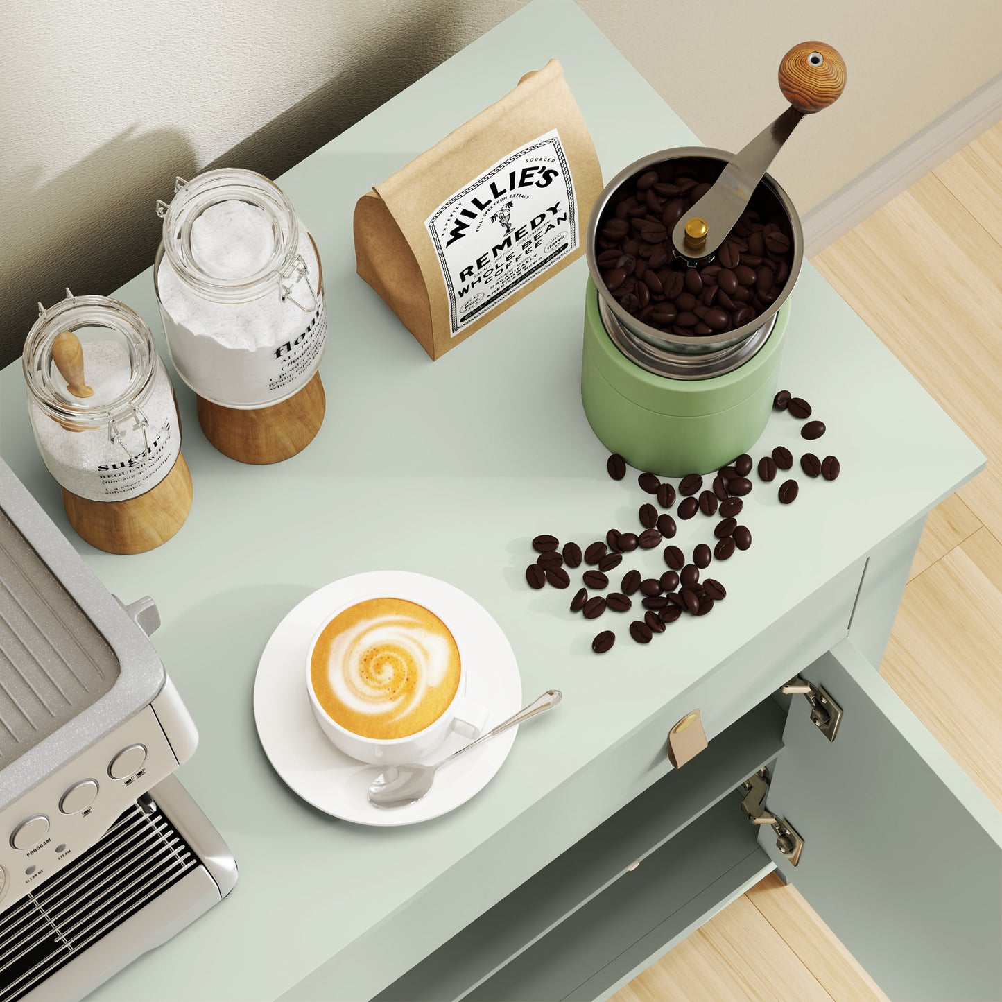 HOMCOM Sideboard for Living Room - Light Green