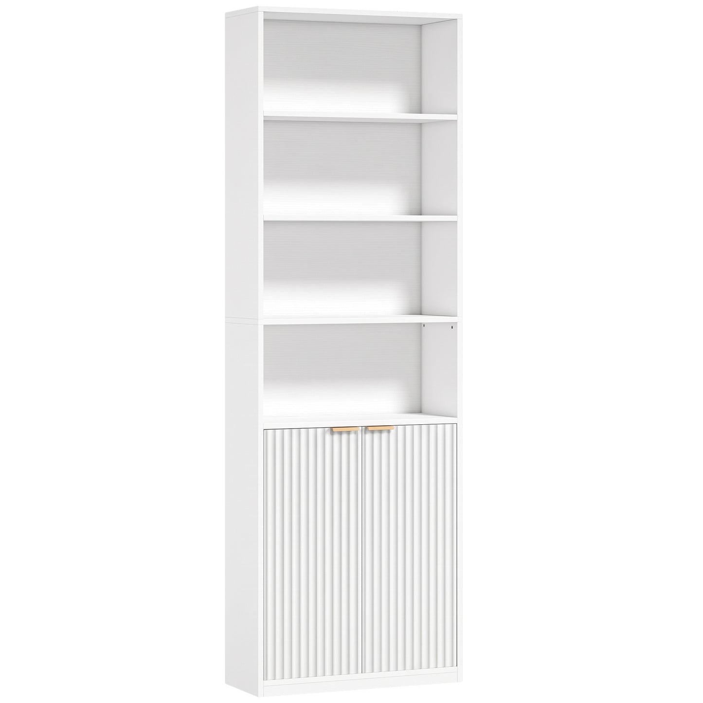HOMCOM Bookcase Adjustable Shelf Bookshelf Anti-Tip Hardware 6-Tier, White