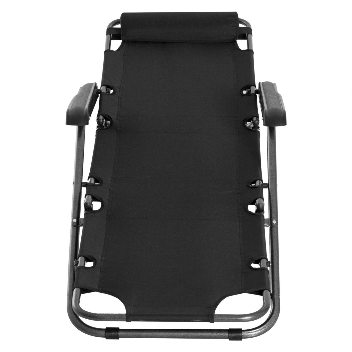 Outsunny 2-in-1 Folding Sun Lounger Set, Reclining Garden Chairs with Adjustable Backrest, Head Pillow, Armrests, Set of 2, Black