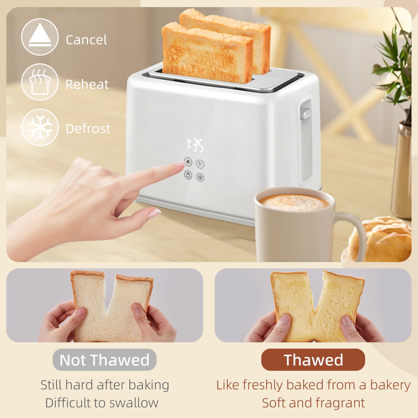 HOMCOM Kettle and Toaster Set, 1.5L 3000W Fast Boil Kettle with Insulation & 2 Slice Toaster