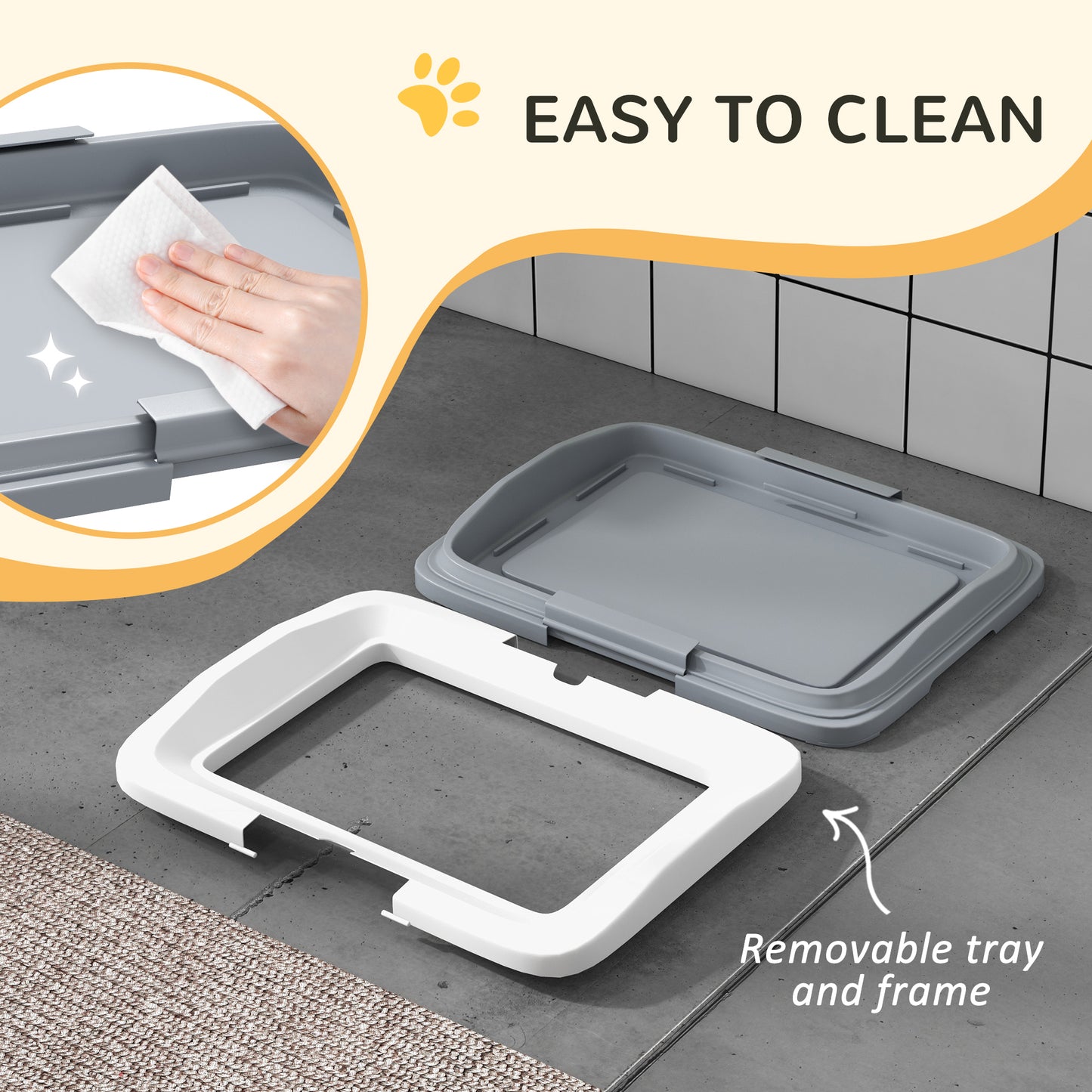 PawHut Dog Toilet Tray for Training Dogs, 47 x 34 x 6cm