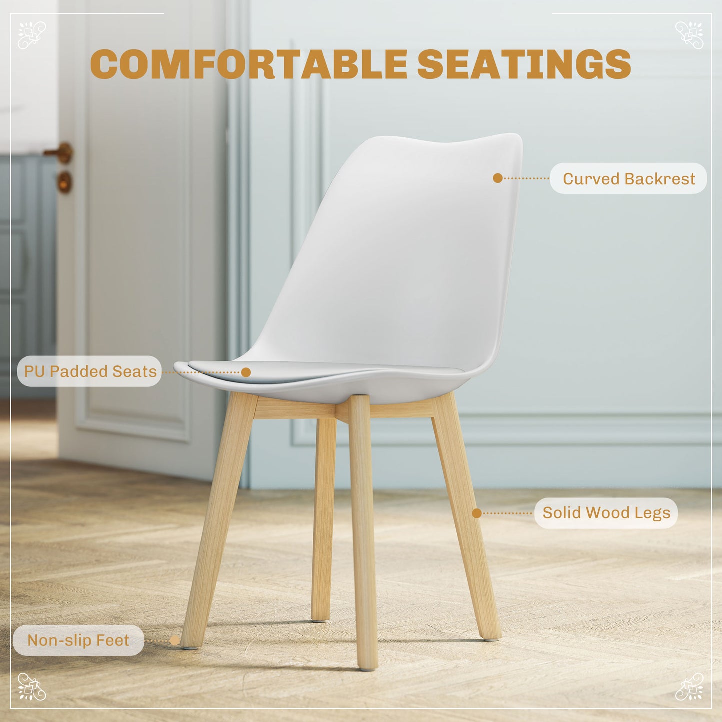 HOMCOM Five-Piece Modern Dining Set - WhiteLight