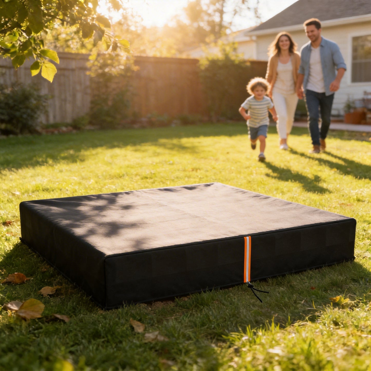 AIYAPLAY Sandbox Cover, Square Sandpit Cover Waterproof Dustproof UV Protection, Sandbox Canopy with Drawstring and Elastic Band Black