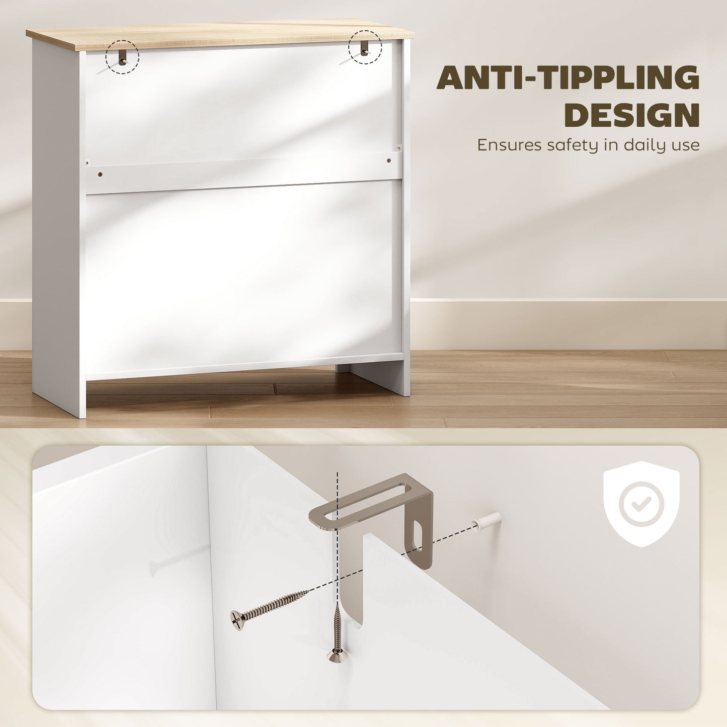 HOMCOM Sideboard Storage Cabinet, Modern Kitchen Cupboard with Adjustable Shelf, Drawer, Double Doors for Living Room, Dining Room, Hallway, White