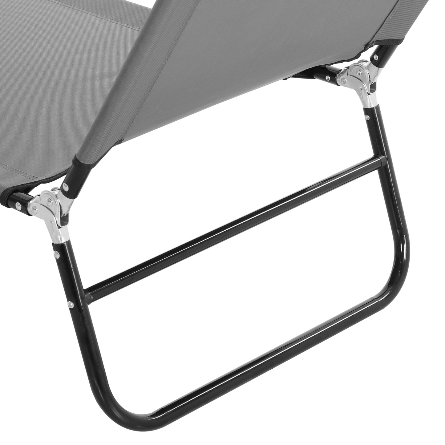 Outsunny Garden Sun Lounger with Five-Position Back - Grey