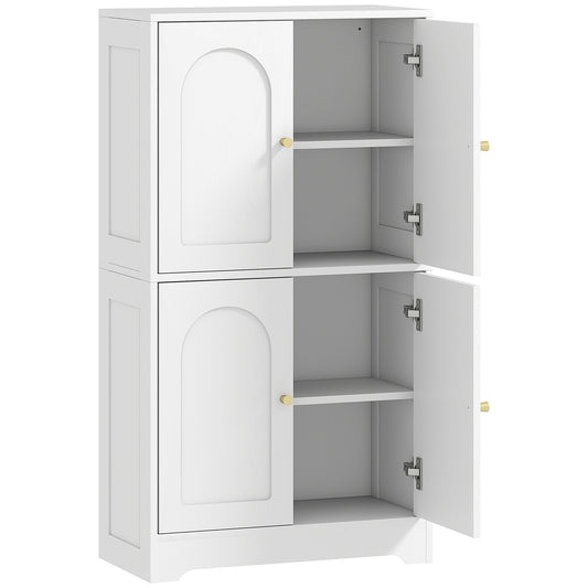 HOMCOM 4-Door Kitchen Storage Cabinet with Adjustable Shelves - White