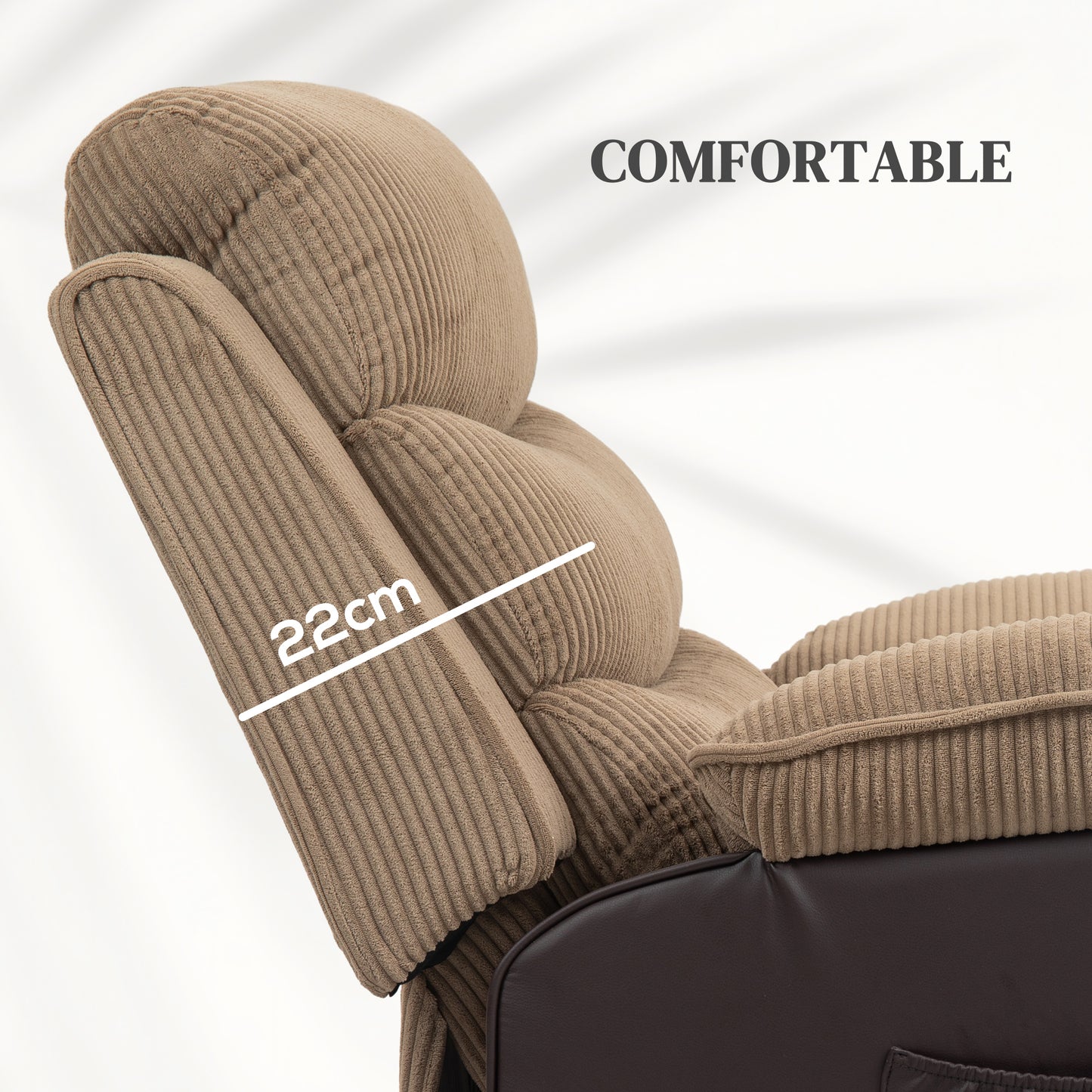 HOMCOM Power Lift Recliner Chair, Patchwork Oversized Electric Armchair, Brown