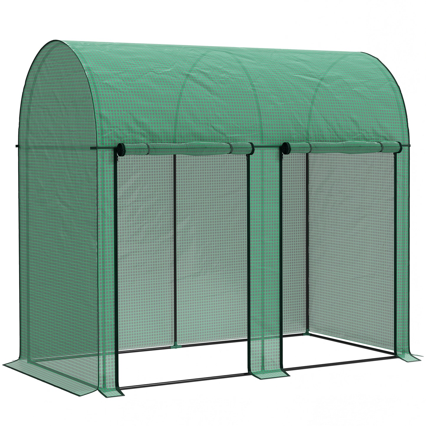 Outsunny 200 x 100cm Walk-In Greenhouse, with Zipped Doors - Green