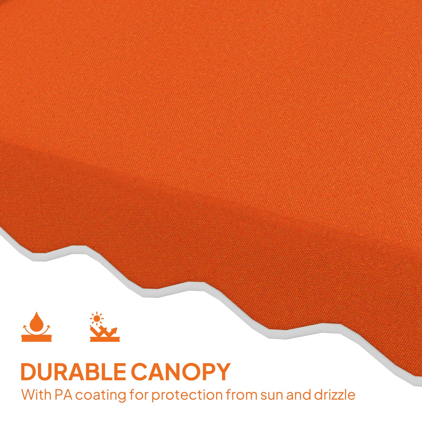 Outsunny 2.5m Cantilever Parasol, Square Double Top Garden Umbrella with Ruffles, Cross Base, Overhanging Sun Shade, Orange