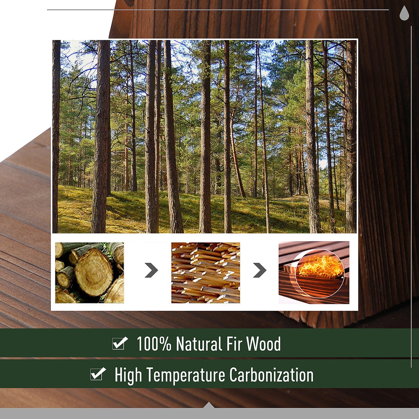 Outsunny Wooden Garden Wishing Well Fountain Barrel Waterfall Rustic Wood with Pump Garden Décor Ornament