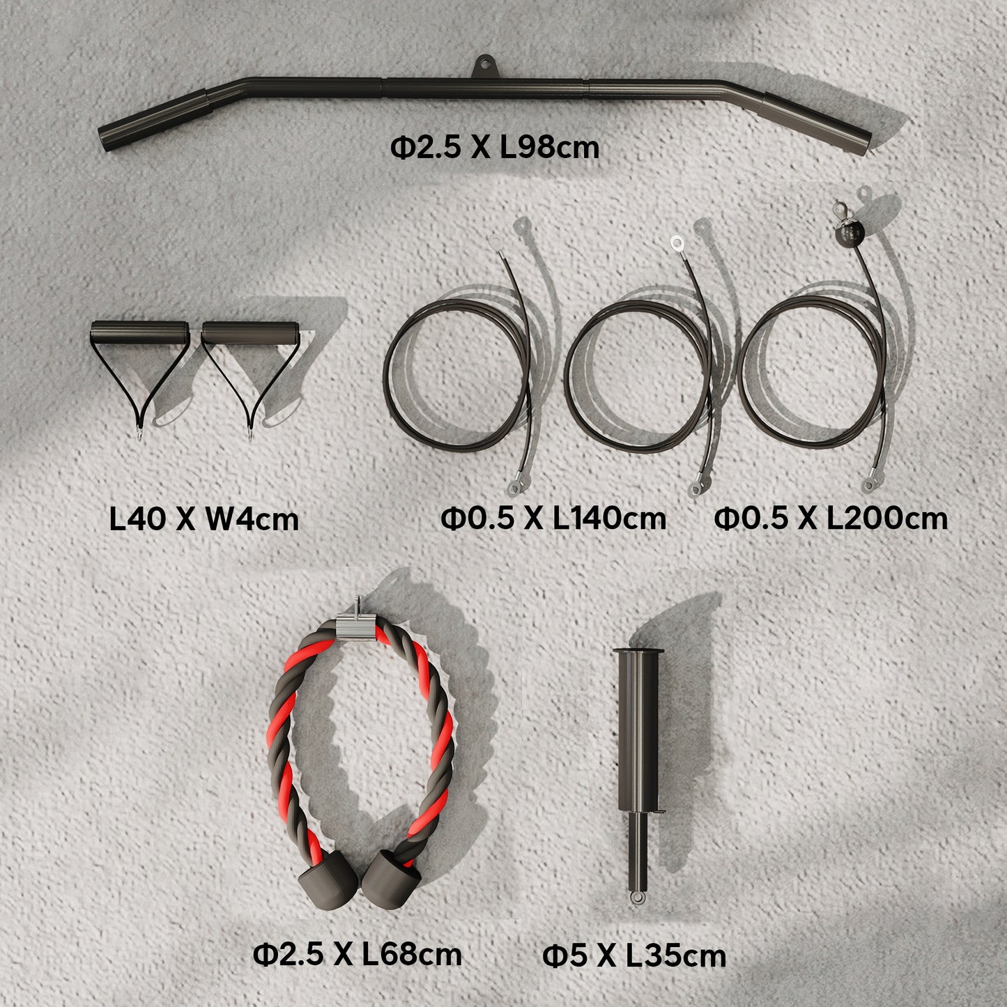 SPORTNOW Weight Pulley System, Cable Machine LAT Pull Down Attachment for Home Gym Biceps Curl, Tricep, Arm Workouts, Black