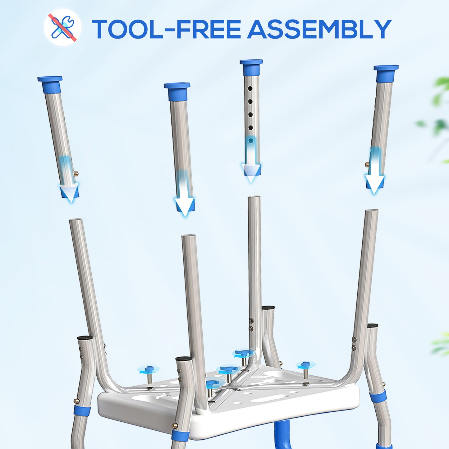 HOMCOM 57-69cm Aluminium Frame Bath Seat