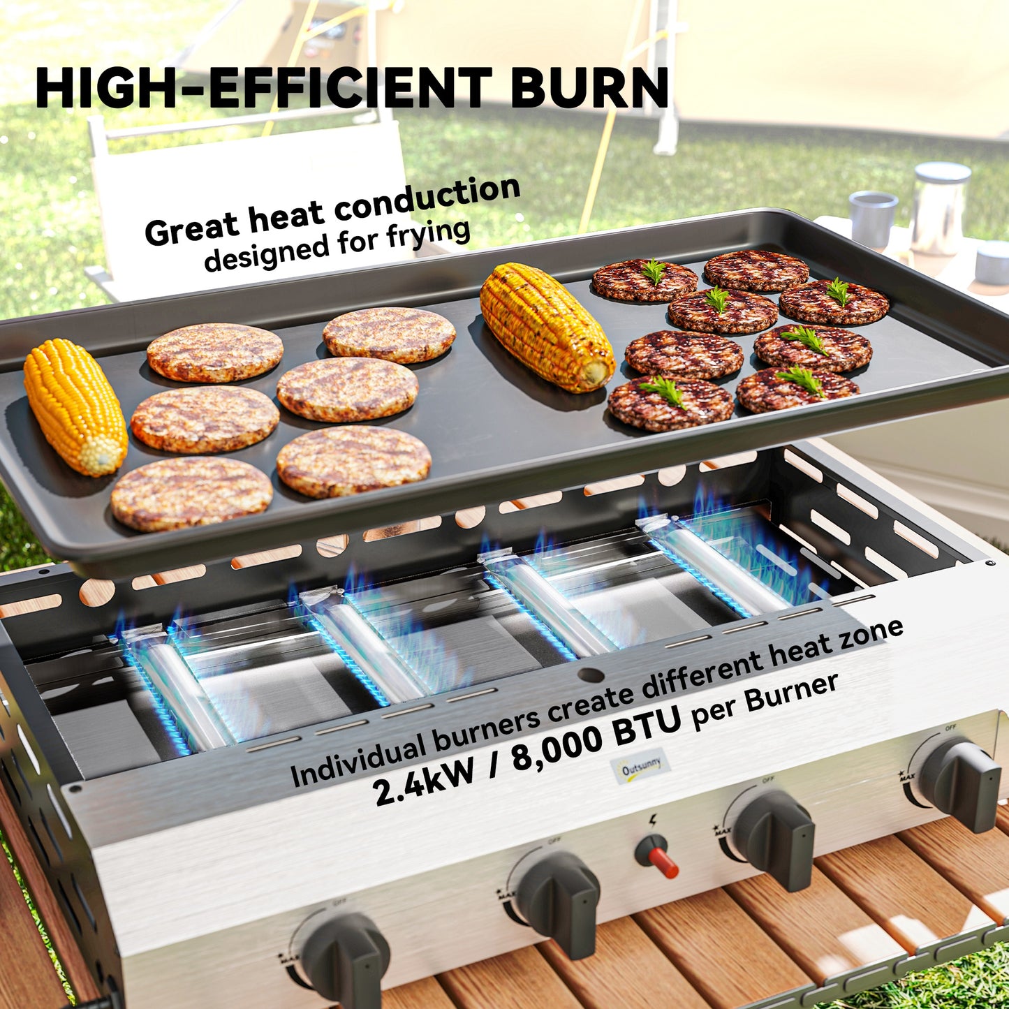 Outsunny Four Burner Portable Gas Grill