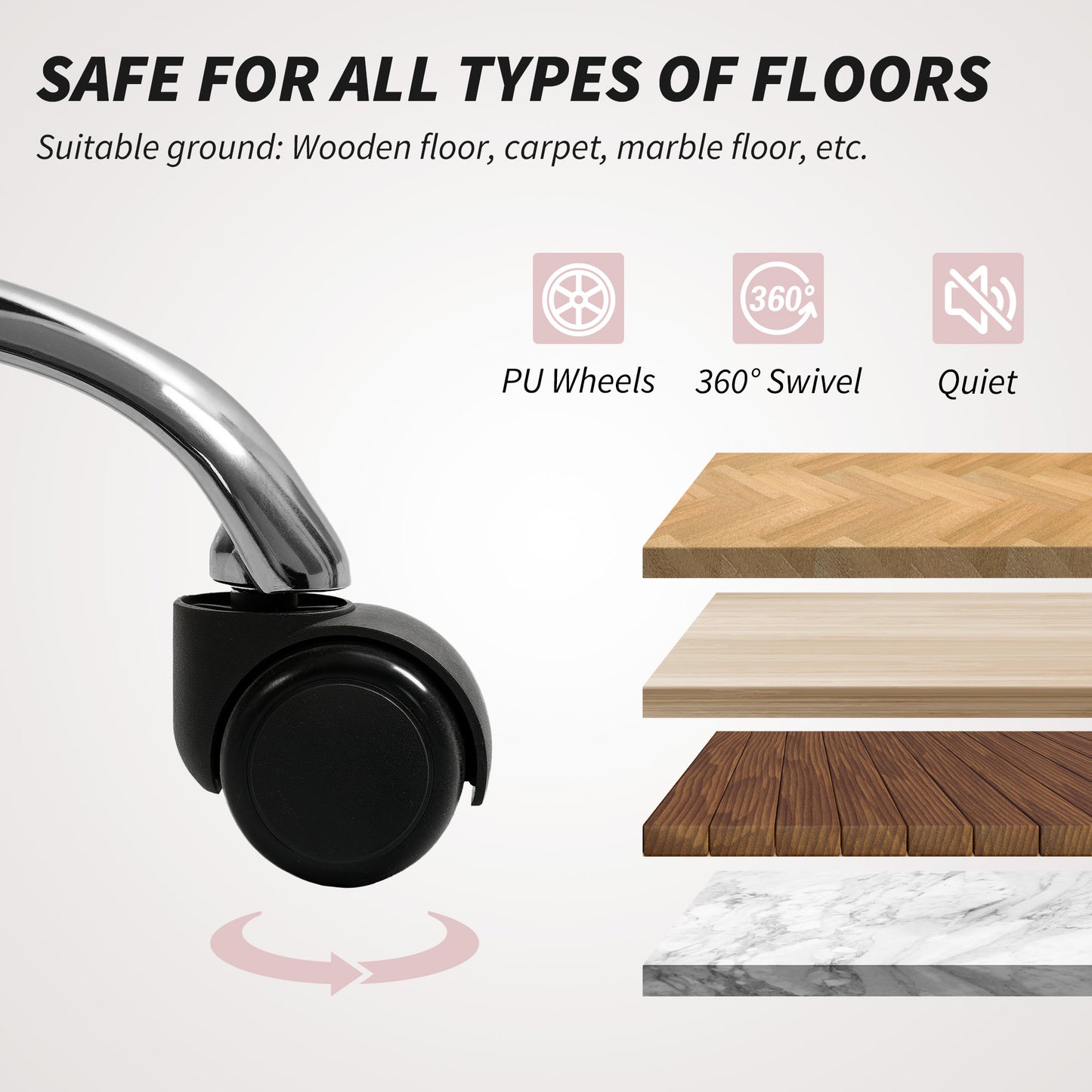 HOMCOM Plush Office Desk Chair, Modern Armless Swivel Vanity Chair with Adjustable Height for Home Office, Bedroom, Living Room, Pink