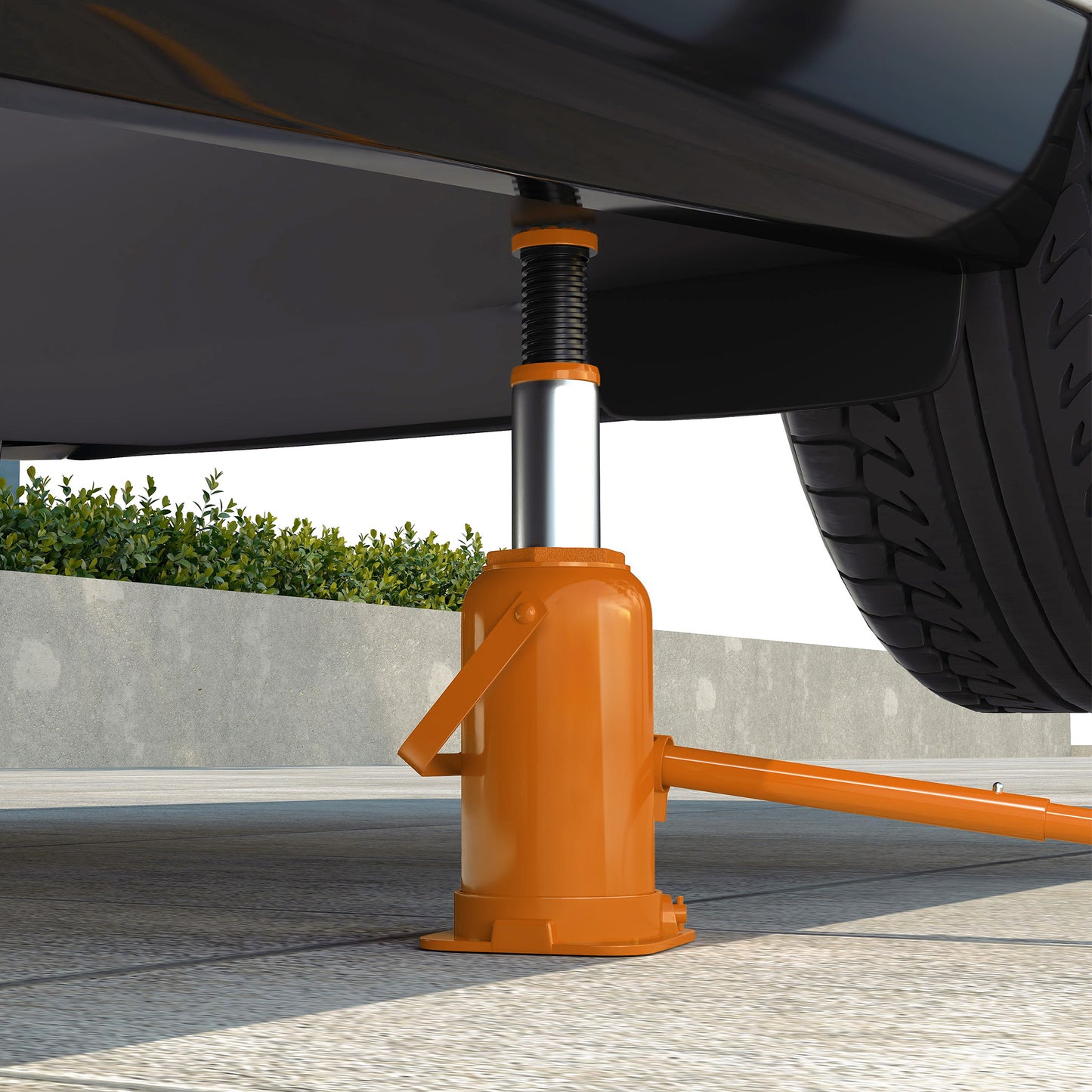 HOMCOM 12 Tonne Hydraulic Bottle Jack, 19-37 cm Lift Range, Heavy Duty with Saddle & 3-Section Handle for Cars & Trucks, Orange