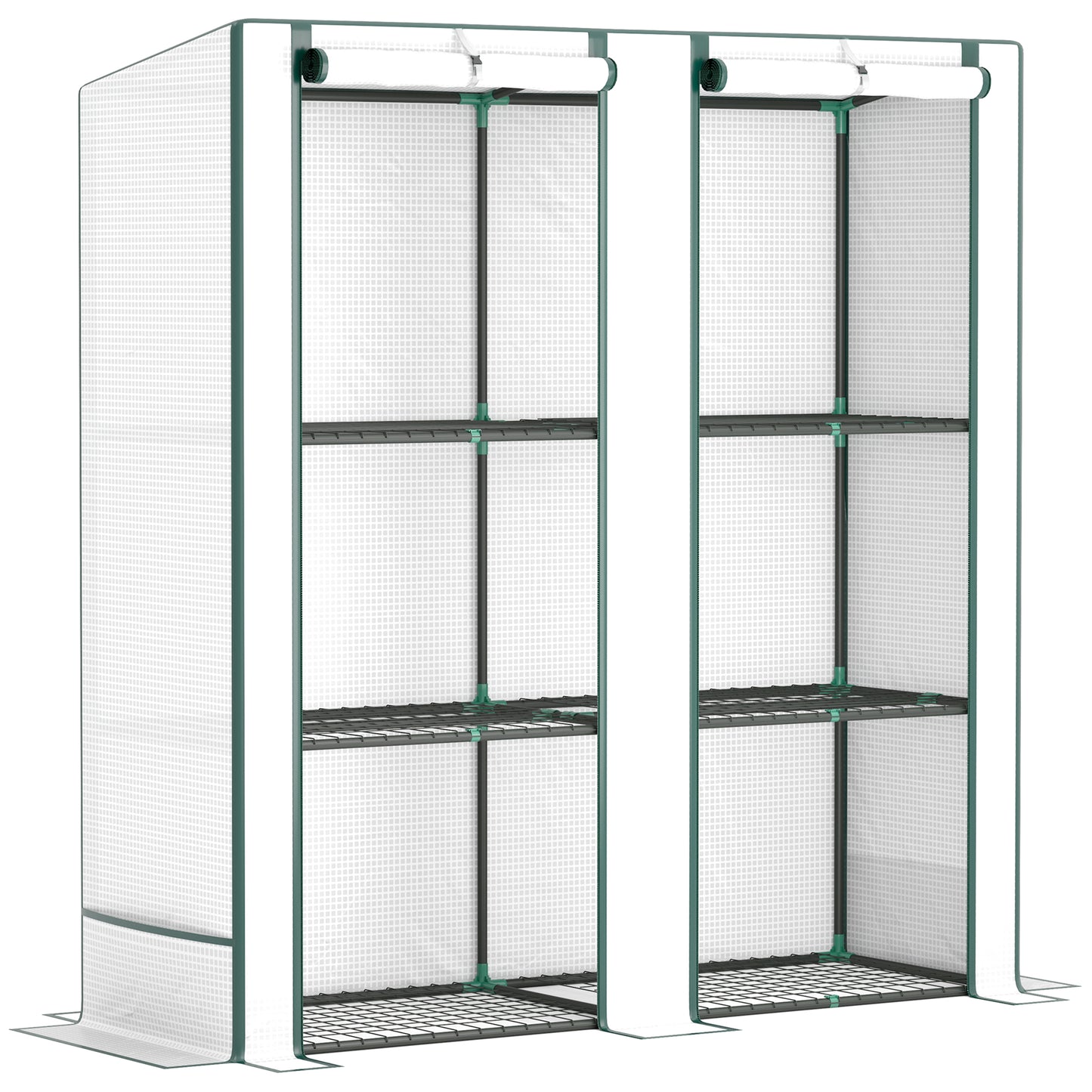 Outsunny Three-Tier Mini Greenhouse - Green Border