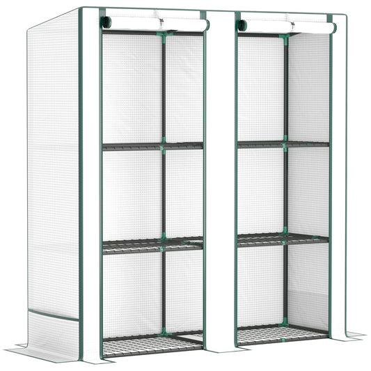 Outsunny Three-Tier Mini Greenhouse - Green Border