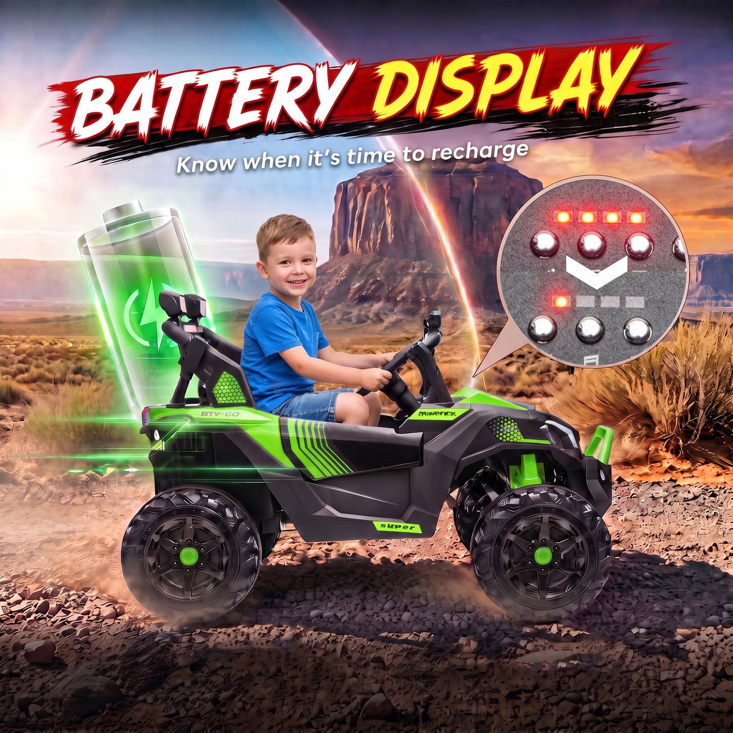 AIYAPLAY 24V 2 Seater Ride On Truck Car for Big Kids with Remote Control, Dual Motors, 4-Wheel Suspension for Ages 3-8, Green, Black