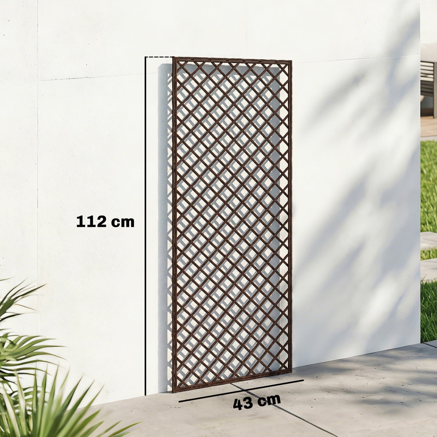 Outsunny Garden Arch, Garden Arbor with 8mm Wicker and Flat Top, Natural Wood Finish
