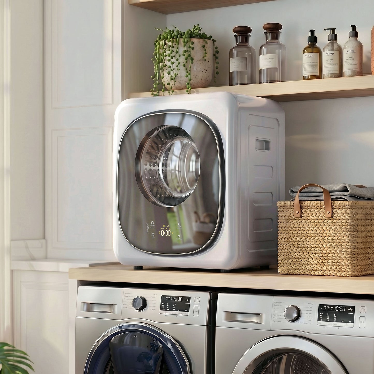 HOMCOM 4kg Vented Tumble Dryer with 5 Drying Mode, 800W Compact Freestanding Front Tumble Dryer, Silver