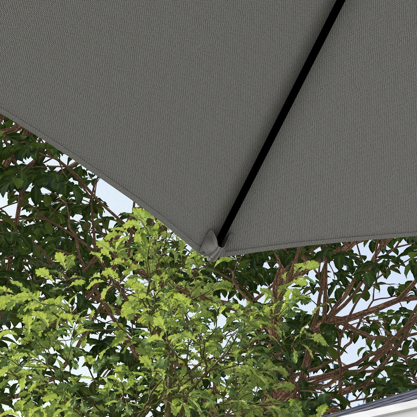 Outsunny 2.5M Garden Cantilever Parasol, Offset Roma Patio Umbrella Hanging Sun Shade Canopy Shelter with 360° Rotation and Cross Base, Light Grey