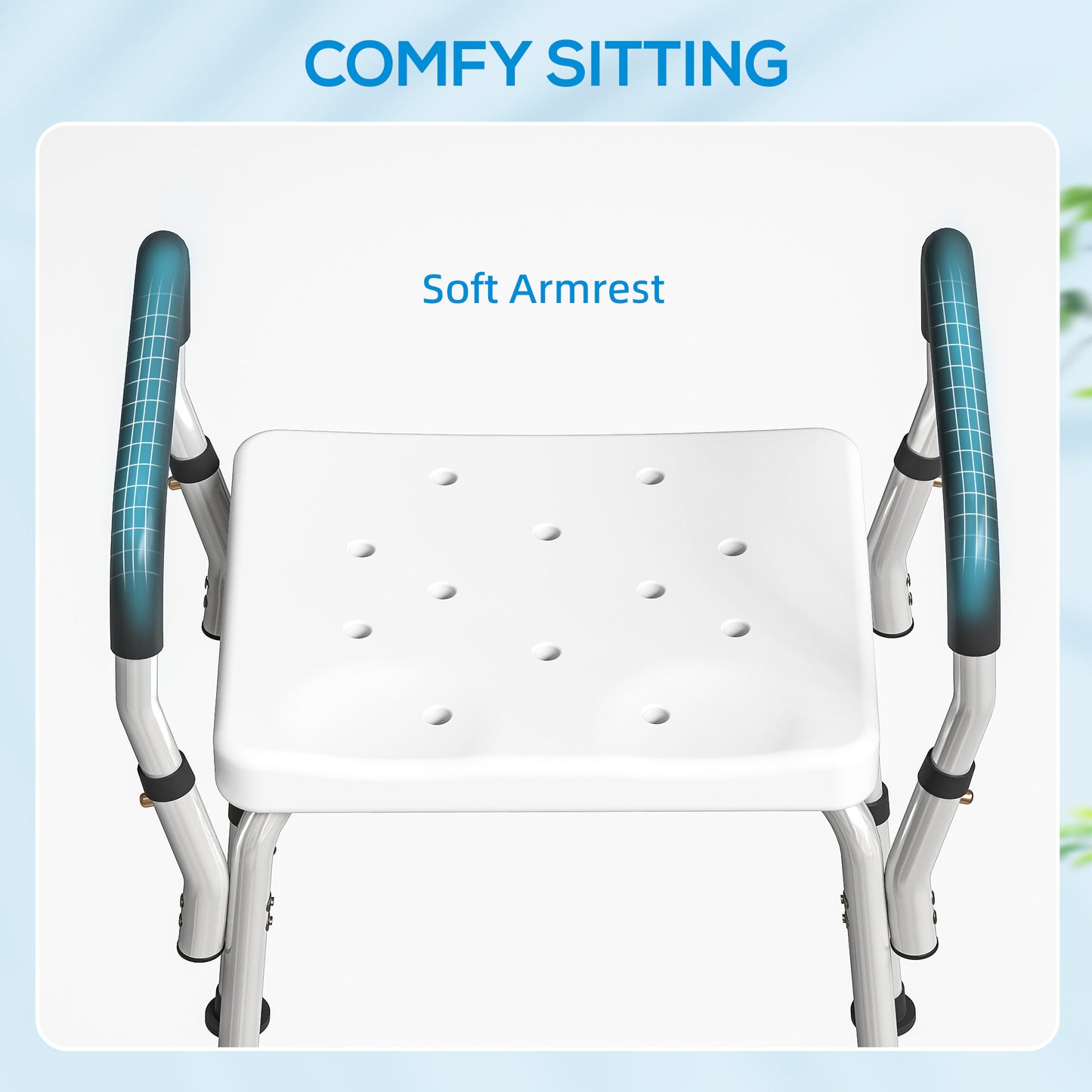 HOMCOM 57-69cm Aluminium Frame Bath Seat