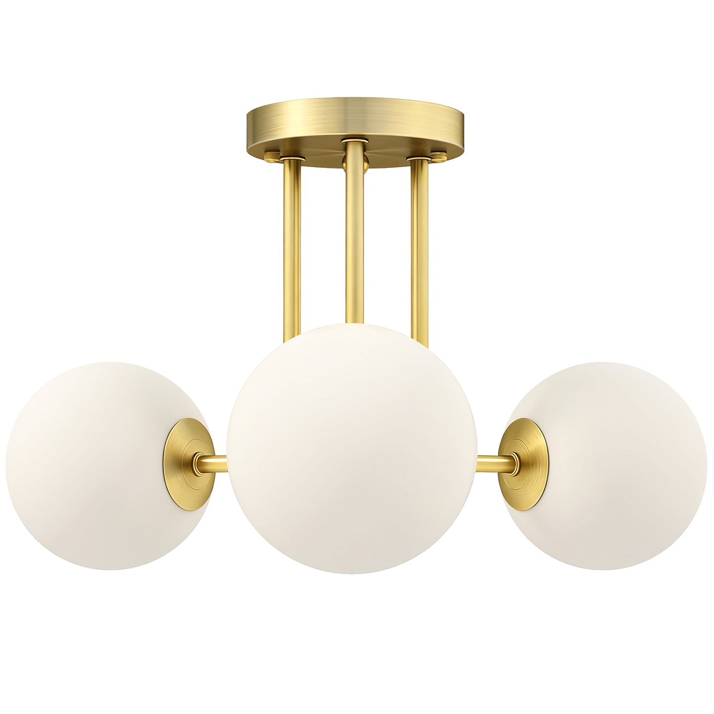 HOMCOM LED Ceiling Light with Globe Shades, Modern 3-Light, G9 Sockets for Living/Bedroom/Dining Room, Bulbs Not Included, Gold Tone