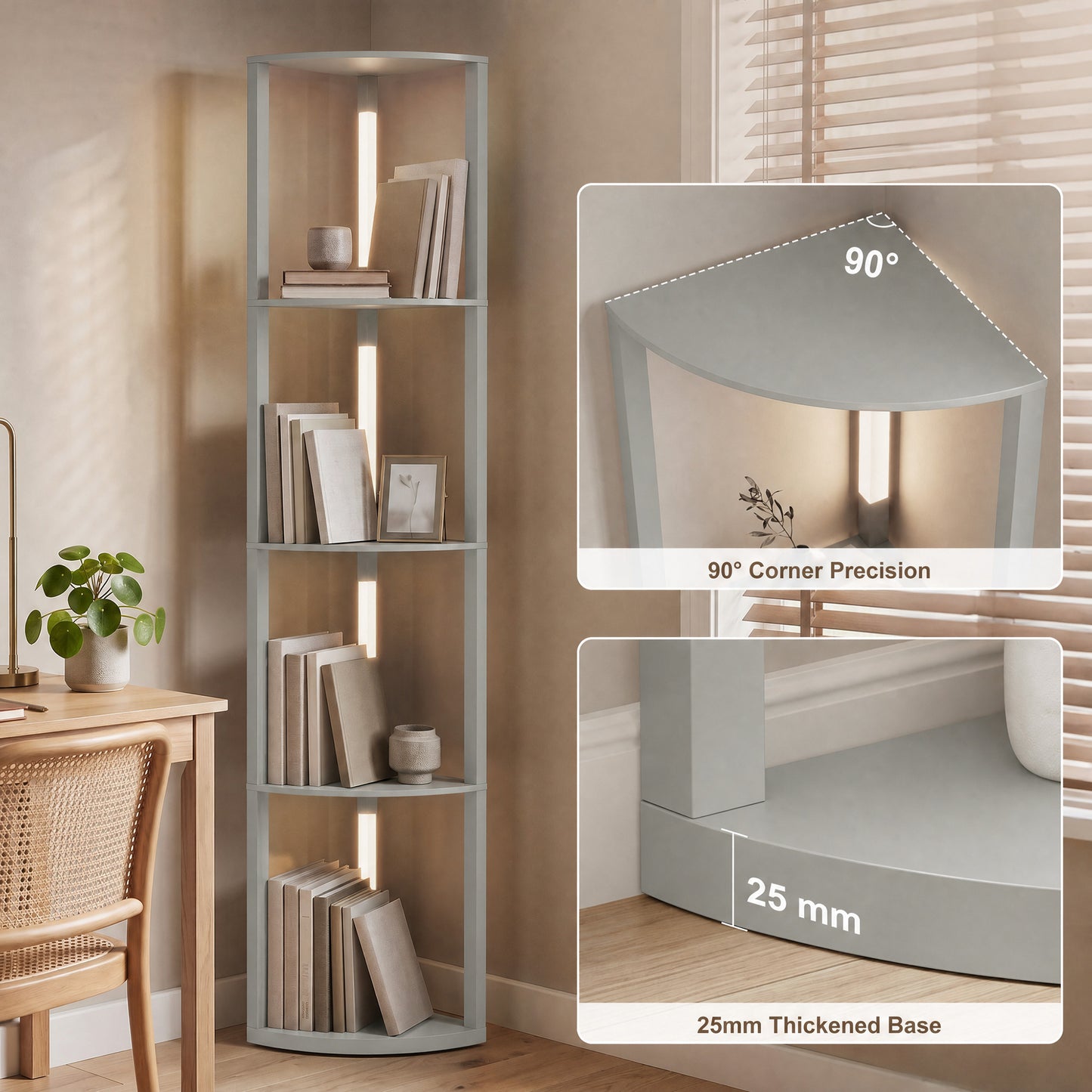 HOMCOM 4-Tier Corner Floor Lamp