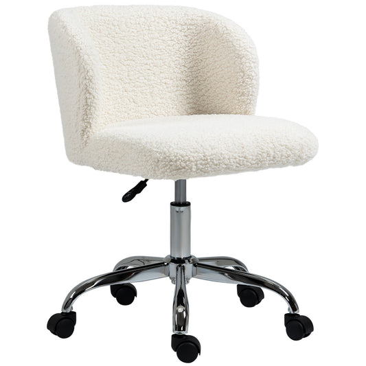 HOMCOM Office Chair with Adjustable Height and Wheels - White