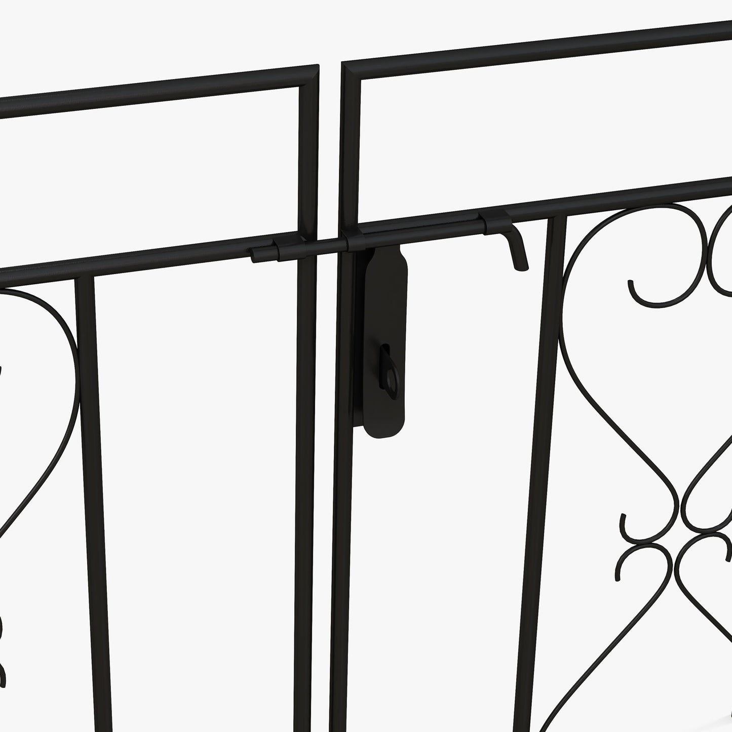 Outsunny Garden Arch with Double Gates, Metal Arbor for Climbing Plants, 114L x 36W x 232H cm, Black